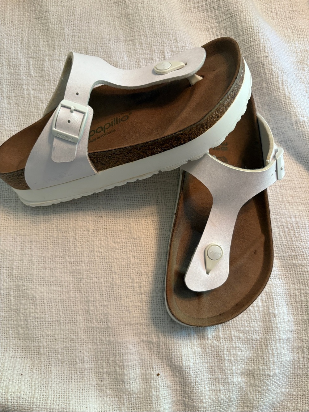 Birkenstock White Gizeh Papillio Platform Sandals - Picture 3 of 4